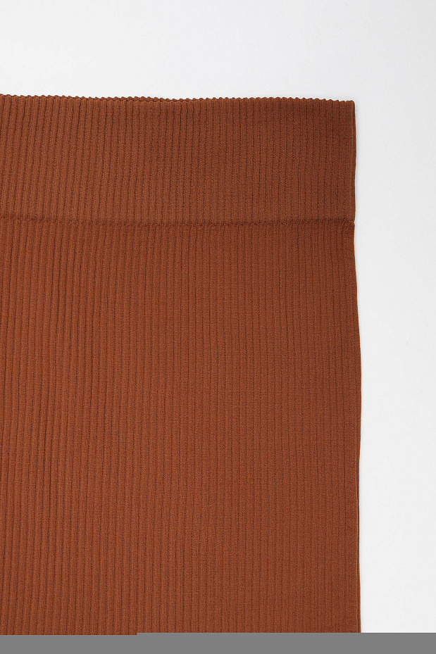 Легинсы со средней посадкой в рубчик (терракотовый)