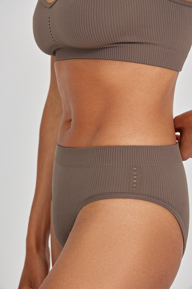 Трусы в рубчик с низкой посадкой (шоколад)