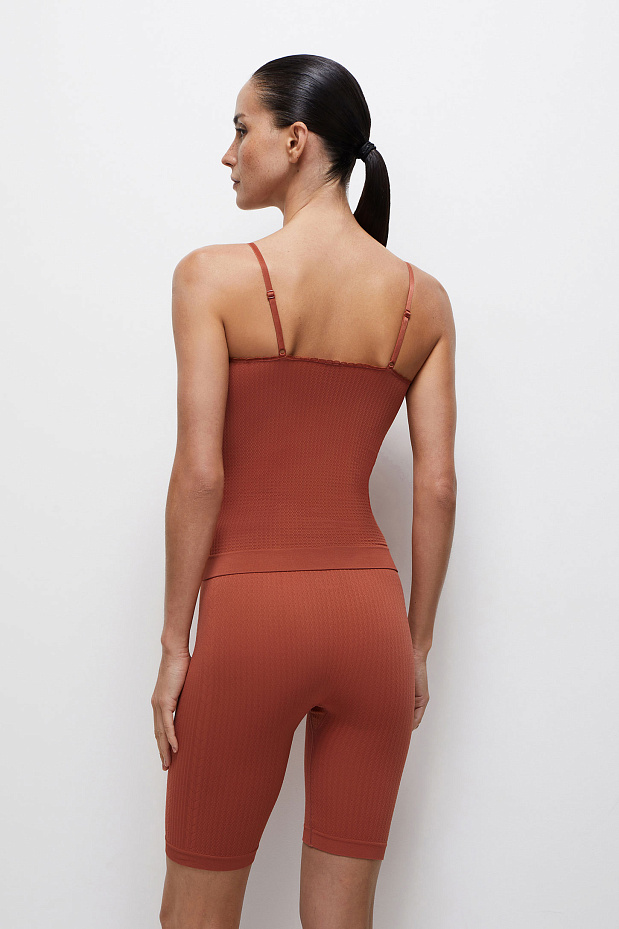 Майка на тонких бретелях (терракотовый)