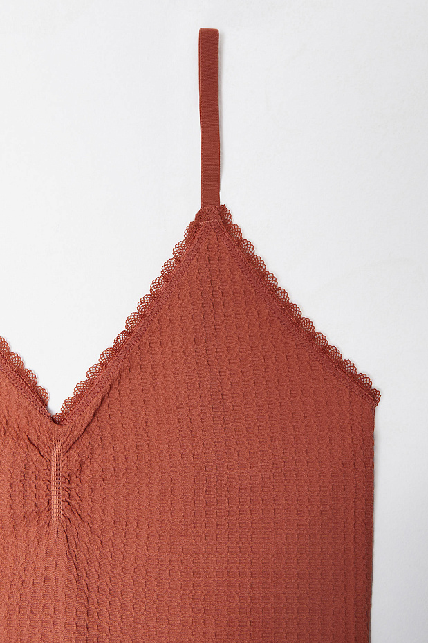 Майка на тонких бретелях (терракотовый)