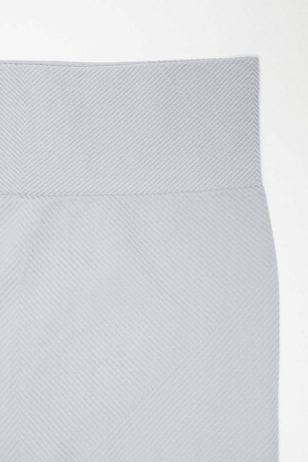Легинсы в диагональный рубчик с высокой посадкой (серый)