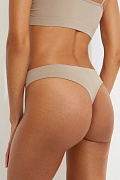 Трусы-стринги с низкой посадкой (серо-бежевый)