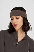 Повязка на голову с шерстью (темный шоколад)