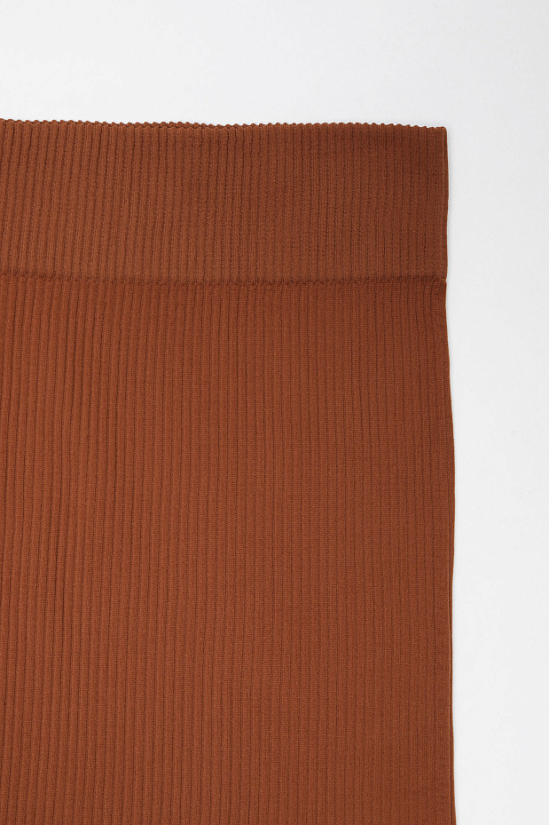 Велосипедки удлиненные в рубчик с широким поясом (терракотовый)